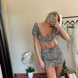 ONE OF A KIND TWO PIECE SET! Made by me, zebra top